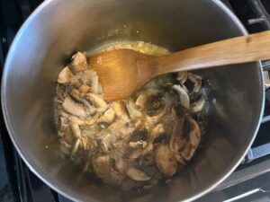 linguini sauce being prepared