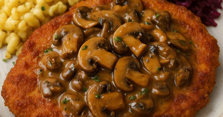 JAGERSCHNITZEL AND MUSHROOM SAUCE
