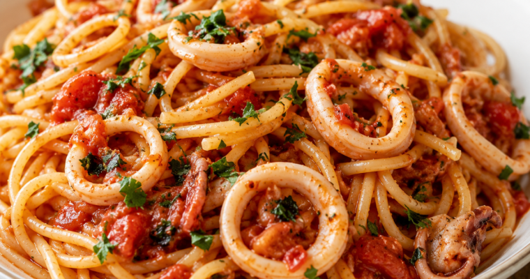 Calamari Macaronatha (Greek Squid with Pasta)