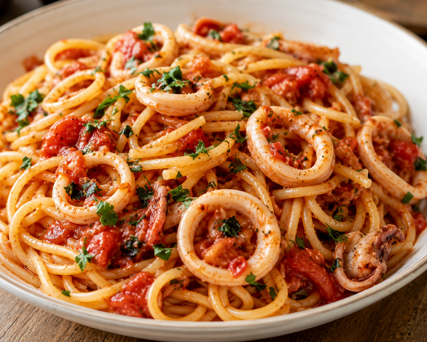 Calamari Macaronatha (Greek Squid with Pasta)