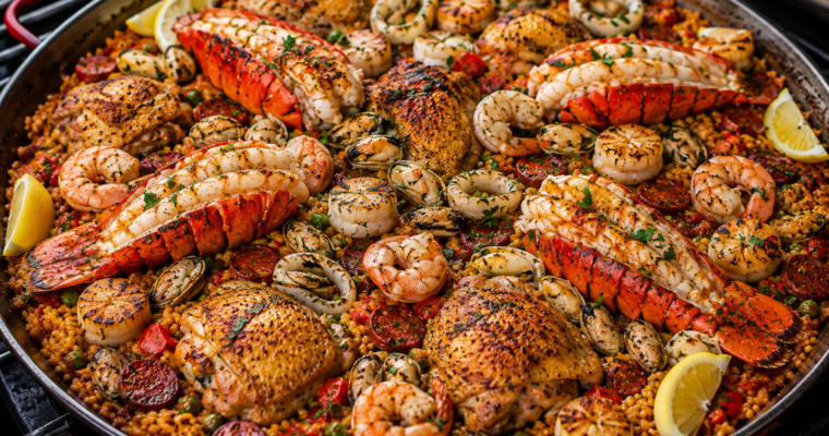 The Ultimate Grilled Surf & Turf Paella