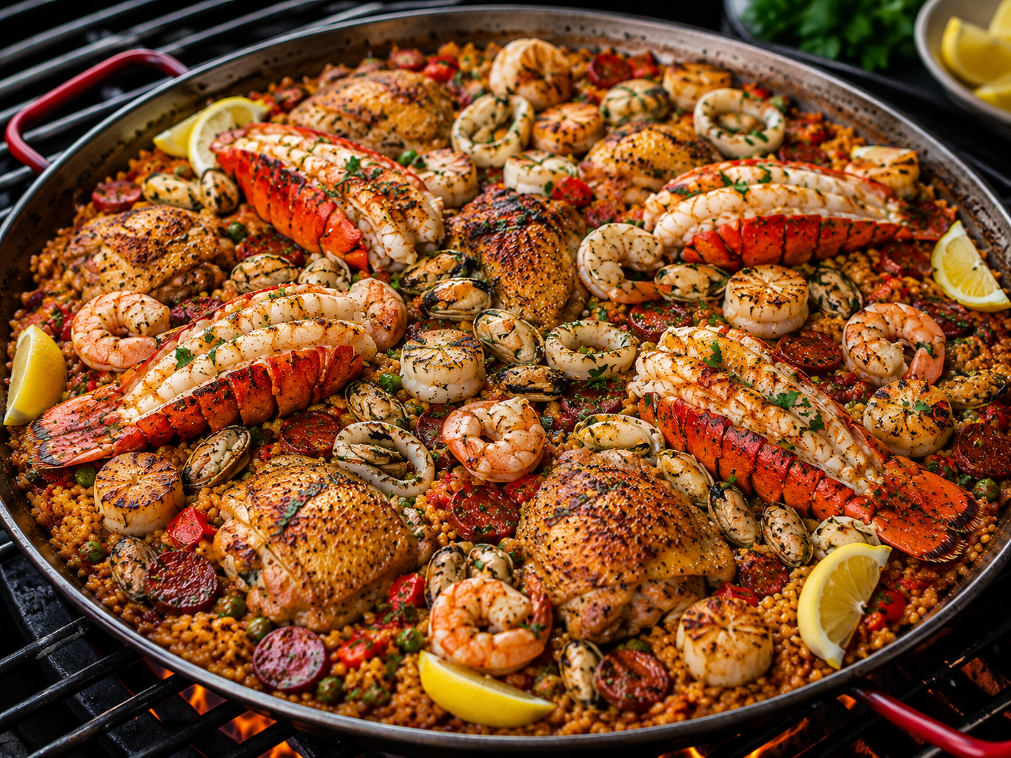 The Ultimate Grilled Surf & Turf Paella